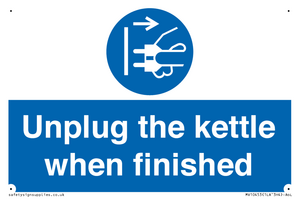 Unplug the kettle when finished
